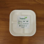 Vegnar Compostable Bagasse 3-Compartment Square Meal Plate - Image 9
