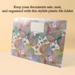 Printed A4 Document Folder – Leaf Design with Button Closure & Label Slot (1 Pc) - Image 4