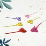 Cute Cartoon Shape & Heart Design Facy Writting Pen Attached Rattle | Ball Pen Smooth Writing For Wedding , Events & Multiuse Pen  Best Pen l Use for Kids (12 Pcs Set Mix Design & Color) - Image 10