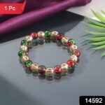 Multicolor Glossy Bead Stretch Bracelet  (1 Pc) - Image 2