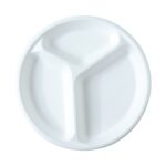 Vegnar 10 Inch 3-Compartment Round Compostable Bagasse Plate (10 Pc) - Image 5