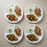 Vegnar 10 Inch 3-Compartment Round Compostable Bagasse Plate (10 Pc) - Image 4