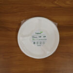Vegnar 10 Inch 3-Compartment Round Compostable Bagasse Plate (10 Pc) - Image 8