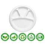 Vegnar 4 Compartment Disposable Food Serving Plate Set (10 Pc) - Image 8