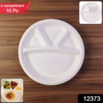 Vegnar 4 Compartment Disposable Food Serving Plate Set (10 Pc) - Image 2