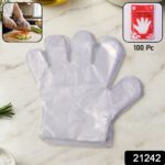 Disposable Transparent Plastic Gloves (100 Piece Pack) - Image 2