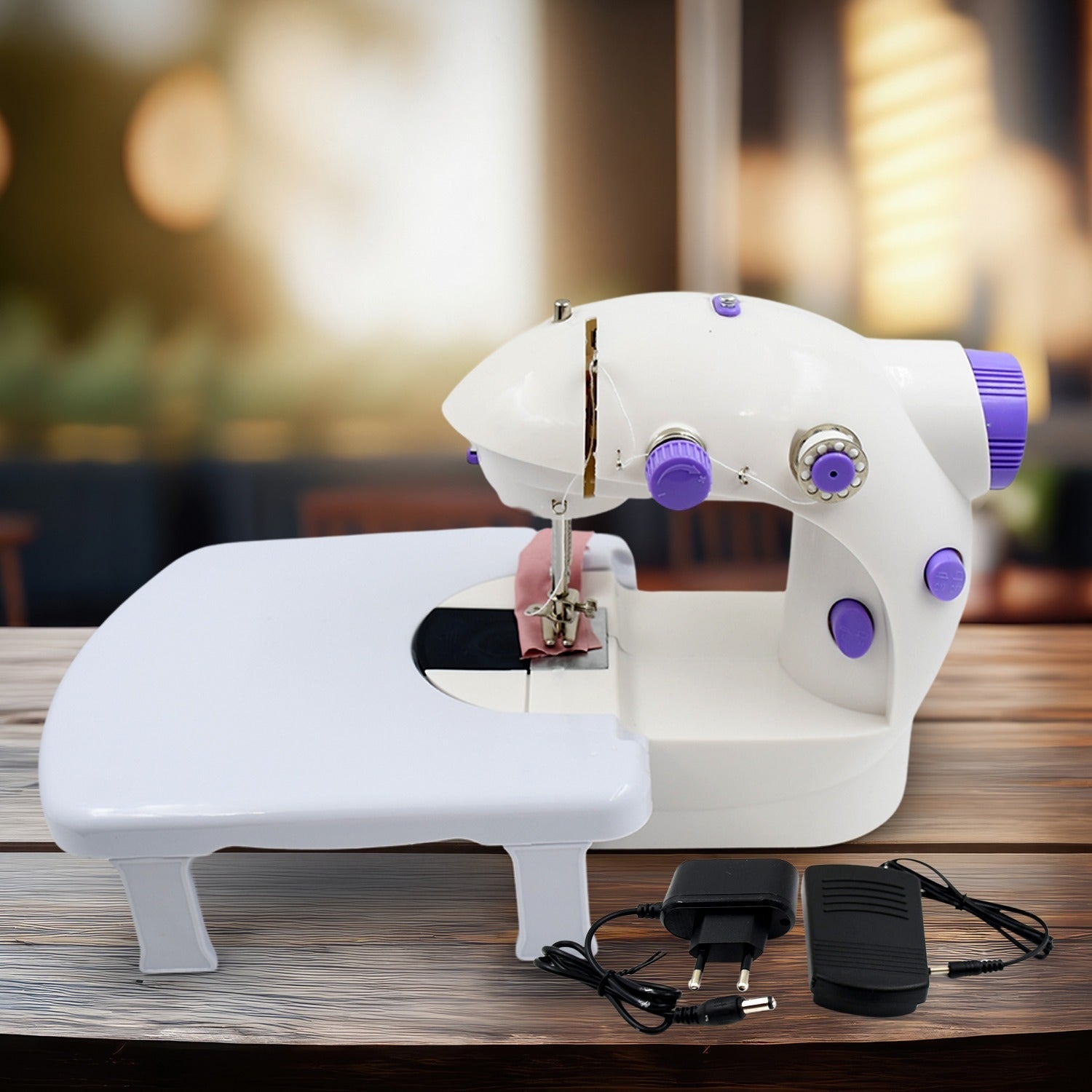 5098be61-0fb5-4d7c-af68-d8493cdcf411.jpg Home Tailoring Sewing Machine With Extension Table Set, Portable Stitching Machine - Image 1