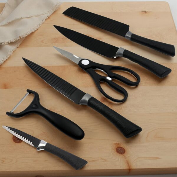6-piece professional kitchen knife set with peeler and scissor
