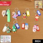 Cartoon Character Keychain with Name Tag (Mix Design, 1 Pc) - Image 2