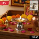 Stainless Steel Traditional Puja Diya Stand  (1 Pc) - Image 2