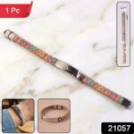 Premium Fancy Wrist Bracelet with Multicolor Woven Design (1 Pc / Mix Design Belt) - Image 2