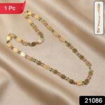 Traditional Gold-Tone Coin Beaded Necklace with Multicolor Accent Beads (1Pc) - Image 2