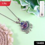 Elegant Traditional Oxidised Temple Motif Long Necklace (1 Pc) - Image 2