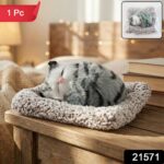 Soft Plush Cute Closed-Eye Cat Car Dashboard Showpiece Toy (1 Pc) - Image 2