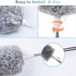 Microfiber Dusters for Cleaning, Telescoping Feather Duster with 100 inches Extendable Handle Pole, Dusting Cleaning Tools for Cleaning High Ceiling, Ceiling Fan, Blinds, Cobwebs, Furniture, Cars - Image 9