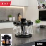 8 in 1 Revolving Plastic Spice Rack Set with Rotating Stand - Image 2