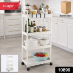 4 Layer Multipurpose Kitchen Storage Organizer Trolley with Wheels - Image 2