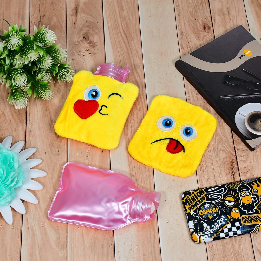 Mini hot water bag with emoji design