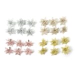 Glitter Flower Hair Clip Set (6 Pc Mix Color Set) - Image 4