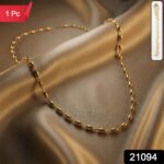 Elegant Gold-Tone Oval Bead Necklace Chain for Women (1 Pc) - Image 2