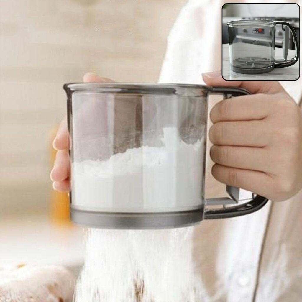 Plastic Flour Sieve Cup with Handle
