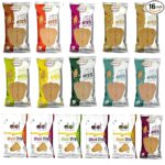 Maniarr’s Plain Slim Bites Khakhra 14 Flavors Combo Pack of 16 Wheat Khakhra