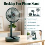 Rechargeable Desktop Table Fan Mobile Phone Holder (1 Pc) - Image 4