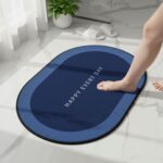 Oval anti-slip super absorbent bath mat