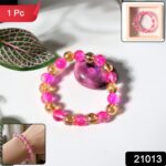 Elegant Dual-Tone Crystal Beaded Stretch Bracelet (1 Pc) - Image 2