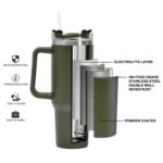 Extra Large Insulated Travel Mug, Tumbler (1200ML - 1 Pc / Mix Color) - Image 8