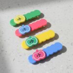 Cute Apple Design Hair Clip Set (4 Pc) - Image 7