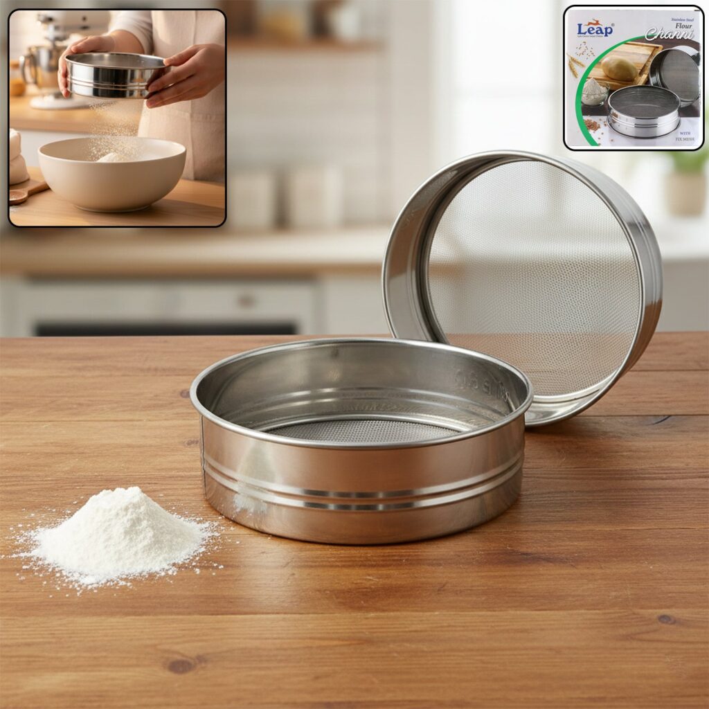 Stainless Steel Fine Mesh Atta Chalni Sieve Set
