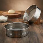 Stainless Steel Fine Mesh Atta Chalni Sieve Set (2 Pc Set) - Image 4