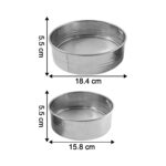 Stainless Steel Fine Mesh Atta Chalni Sieve Set (2 Pc Set) - Image 6