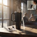 890 ML Large Capacity Insulated Travel Mug / Tumbler Black color (1 Pc)