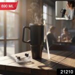 890 ML Large Capacity Insulated Travel Mug / Tumbler Black color (1 Pc) - Image 2