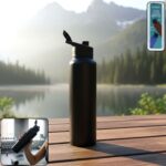 Stainless Steel 1000ml Flip-Top Reusable Sports Water Bottle – 1 Pc