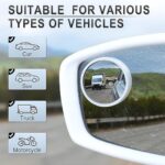 White Round Car Blind Spot Rear View Mirror Set (2 Pc) - Image 7