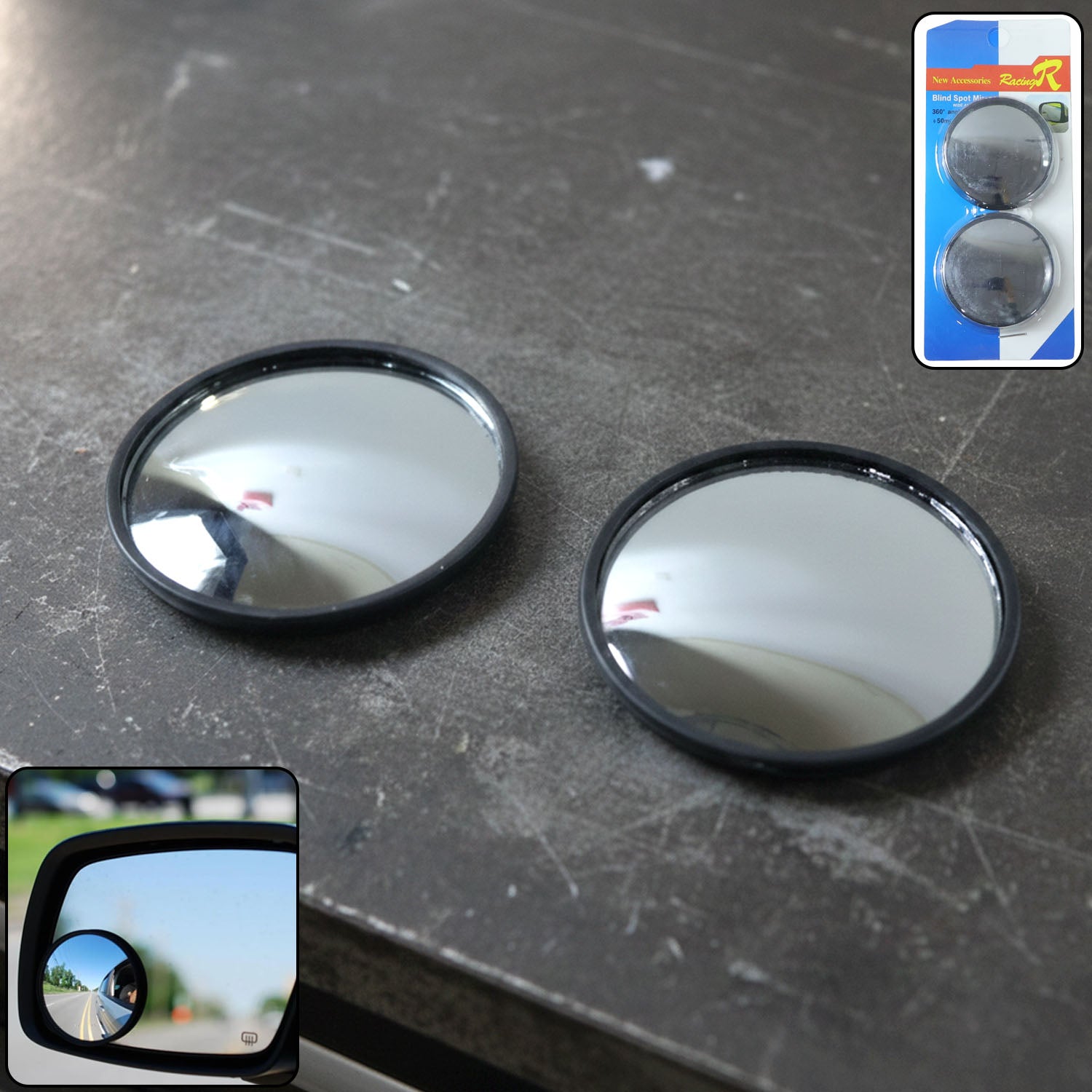 BlindSpotMirror-WOSKU-01.jpg Universal Round Car Blind Spot Side Mirror (2 Pc Set) - Image 1