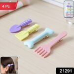 Cute Cartoon Food Shape Hair Clips Set (4 Pc) - Image 2
