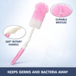 Bottle & Nipple Cleaning Brush with 360° Rotary Handle (1 Pc) - Image 8