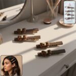 Set of four elegant bow design decorative hair clips