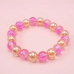 Elegant Dual-Tone Crystal Beaded Stretch Bracelet (1 Pc) - Image 4