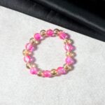 Elegant Dual-Tone Crystal Beaded Stretch Bracelet (1 Pc) - Image 3