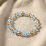 Elegant Dual-Tone Crystal Beaded Stretch Bracelet (1 Pc) - Image 3