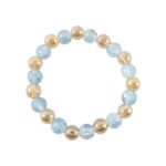 Elegant Dual-Tone Crystal Beaded Stretch Bracelet (1 Pc) - Image 5