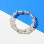 Elegant Dual-Tone Crystal Beaded Stretch Bracelet (1 Pc) - Image 7
