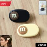 Alphabet Letter Design Decorative Hair Clips Set (2 Pc) - Image 2