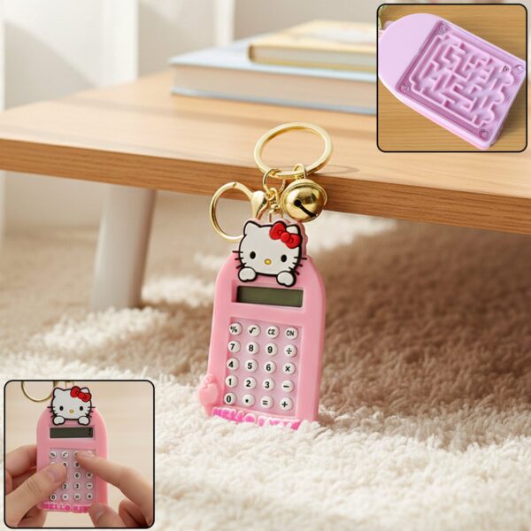 Cute Cartoon Cat Calculator Keychain