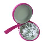 Portable Round Earphone Carry Case with Wired Earphones Set (1 Set) - Image 4